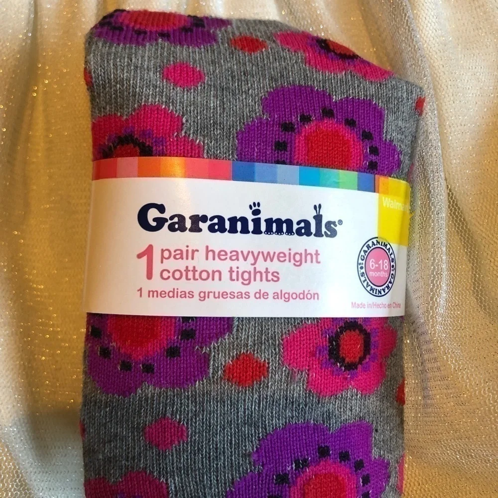 Harper Canyon Silver Sparkle Tulle Dress 12M and Garanimals Cotton Tights 6-18M